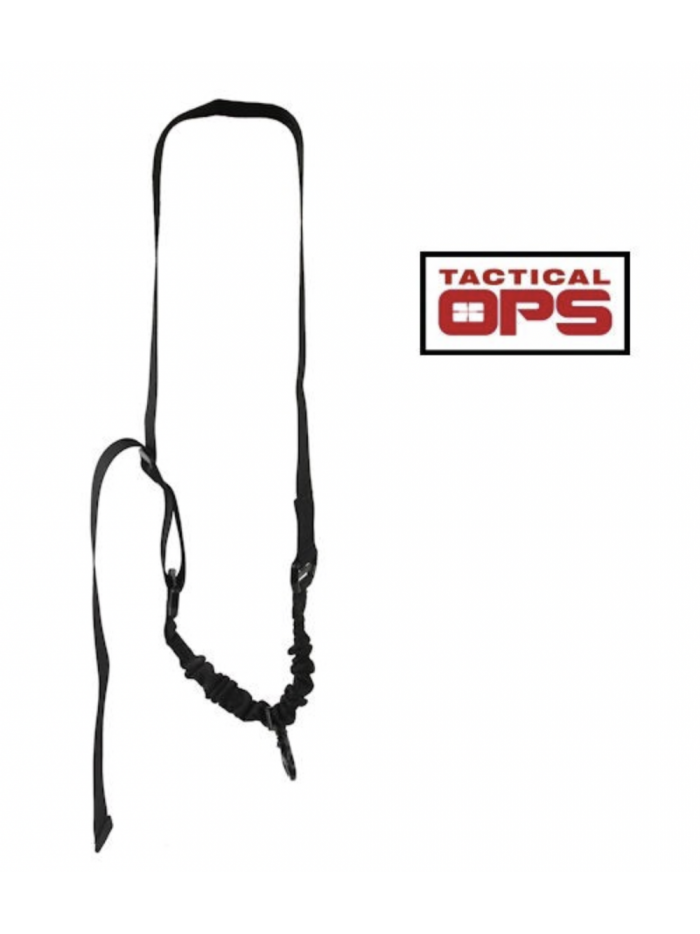 Sangle 1 Point Haute Résistance avec Rétension Active (élastique) Noire - TACTICAL OPS - ST44109